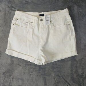 J Crew Womens White Denim Cuffed Jean Shorts Size 29 Summer Casual Classic Boho